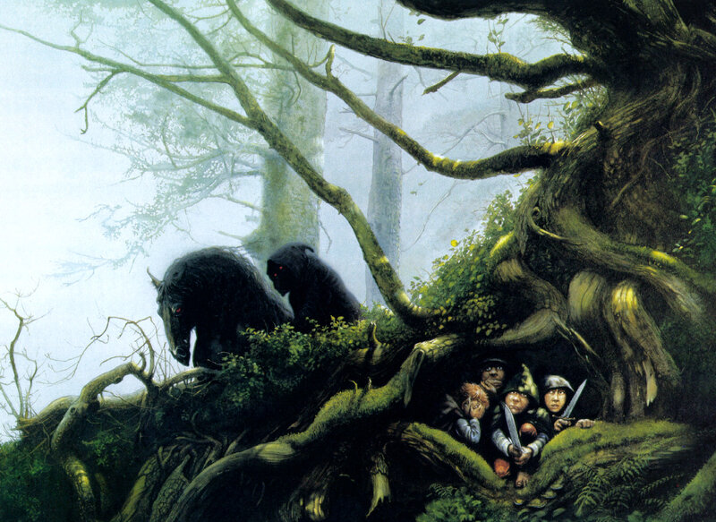 Dwarves hiding from wargs