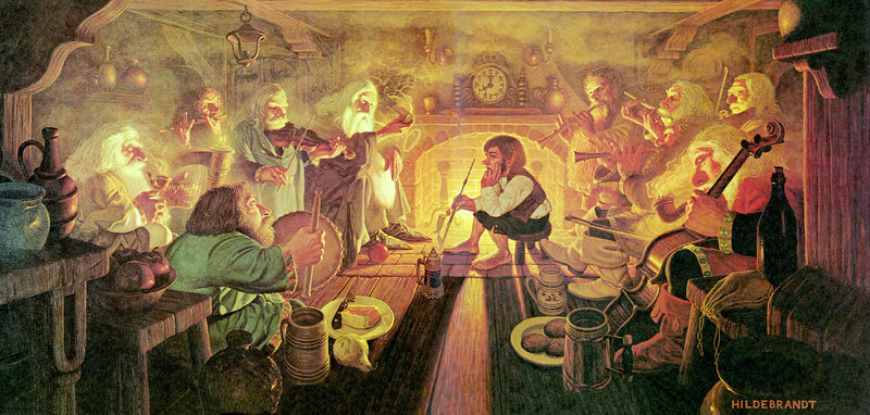 Dwarves in a tavern