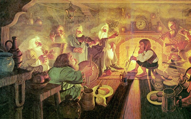 Dwarves in a Tavern — Yellow