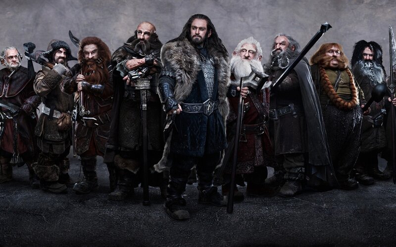 Dwarves in Armor — Gray, Dramatic, Photograph, Weapons, Fur Coats, Beards
