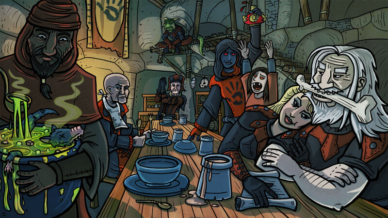 Dwarves in Tavern — Brown