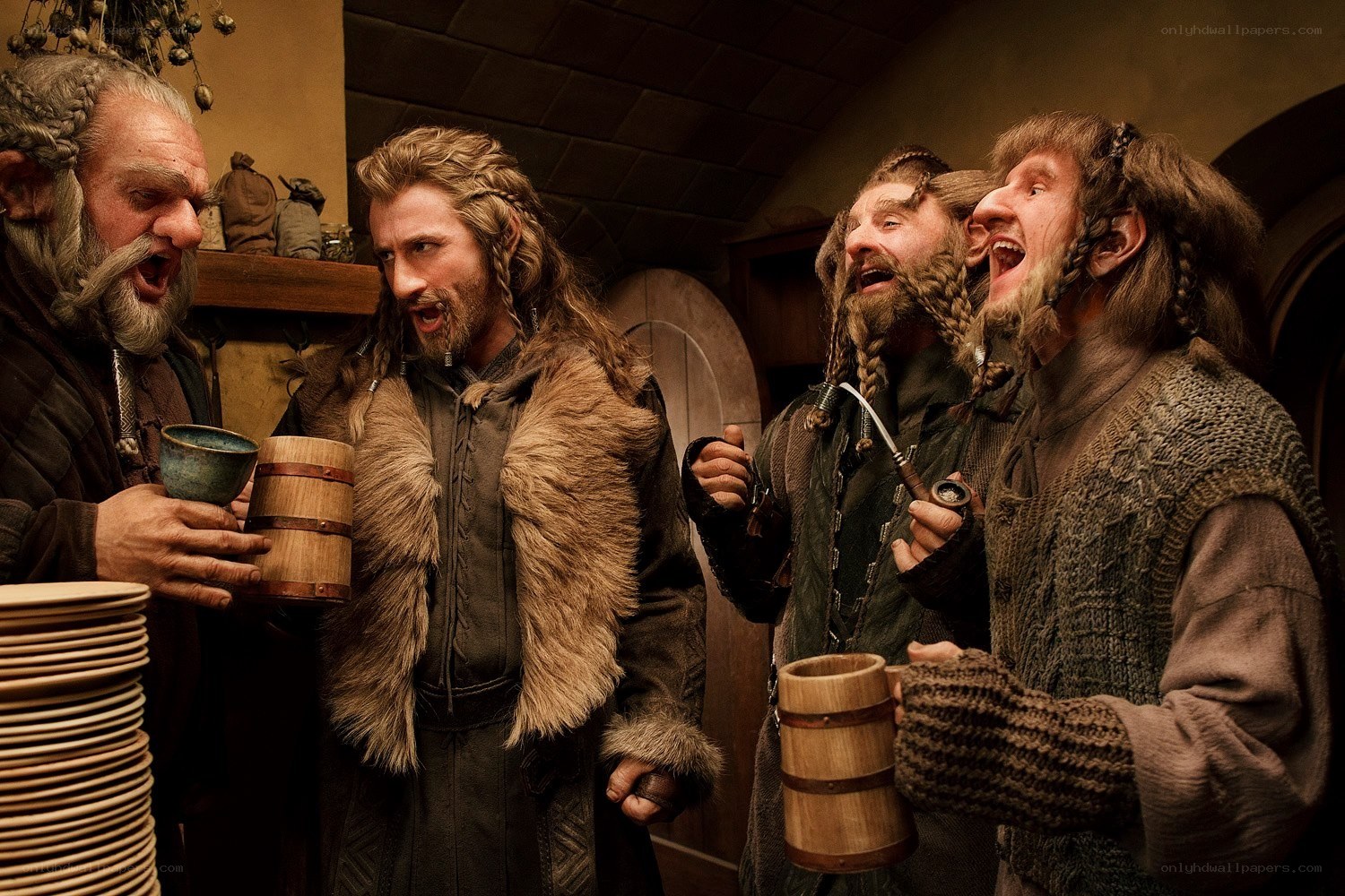 dwarves singing in a tavern