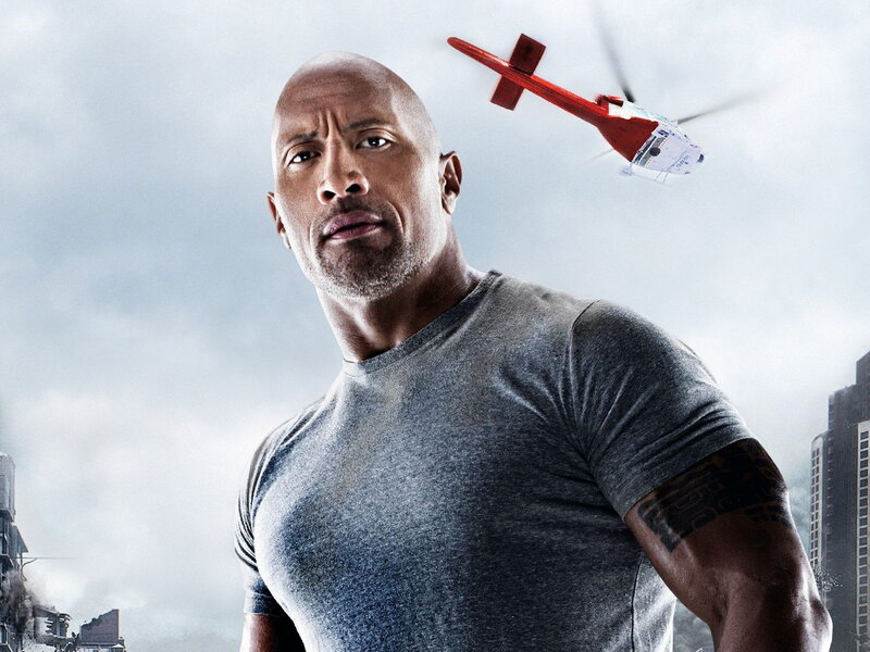 Dwayne Johnson in action scene