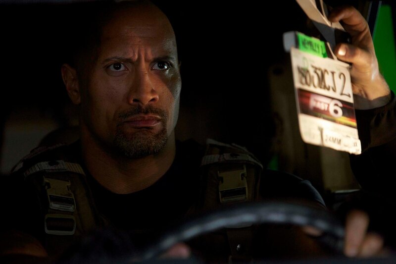 Dwayne Johnson on set of Fast & Furious