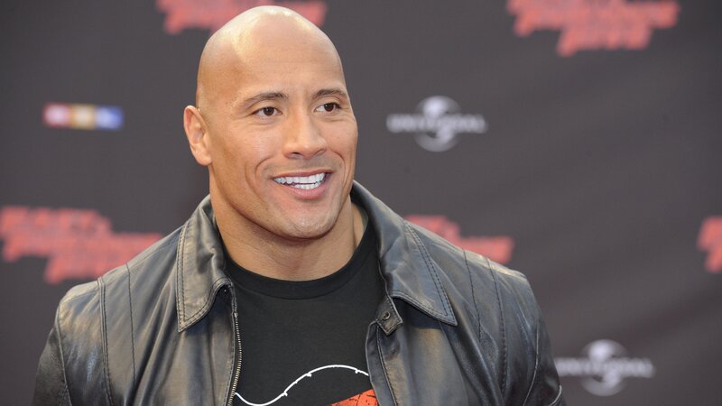 Dwayne Johnson Smiling — Black