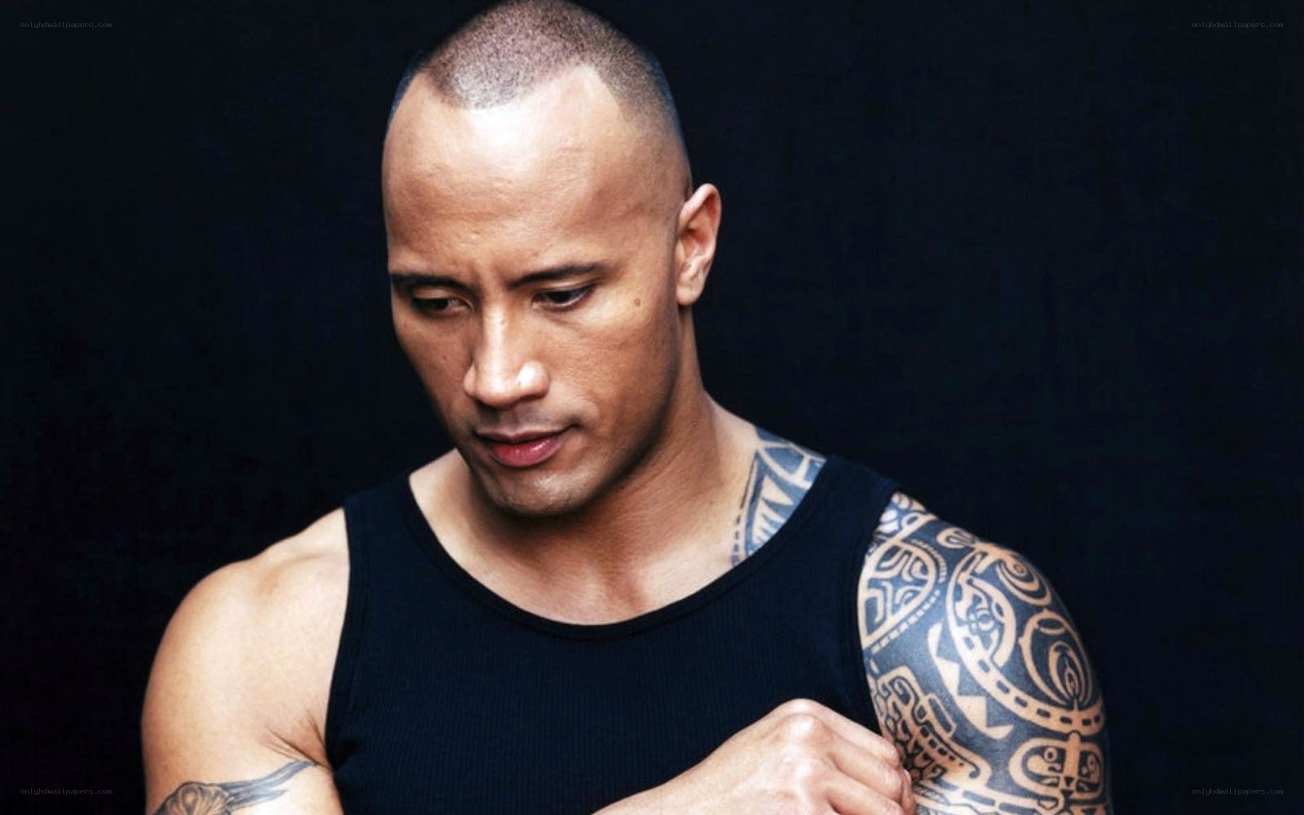 Dwayne Johnson with tattoos