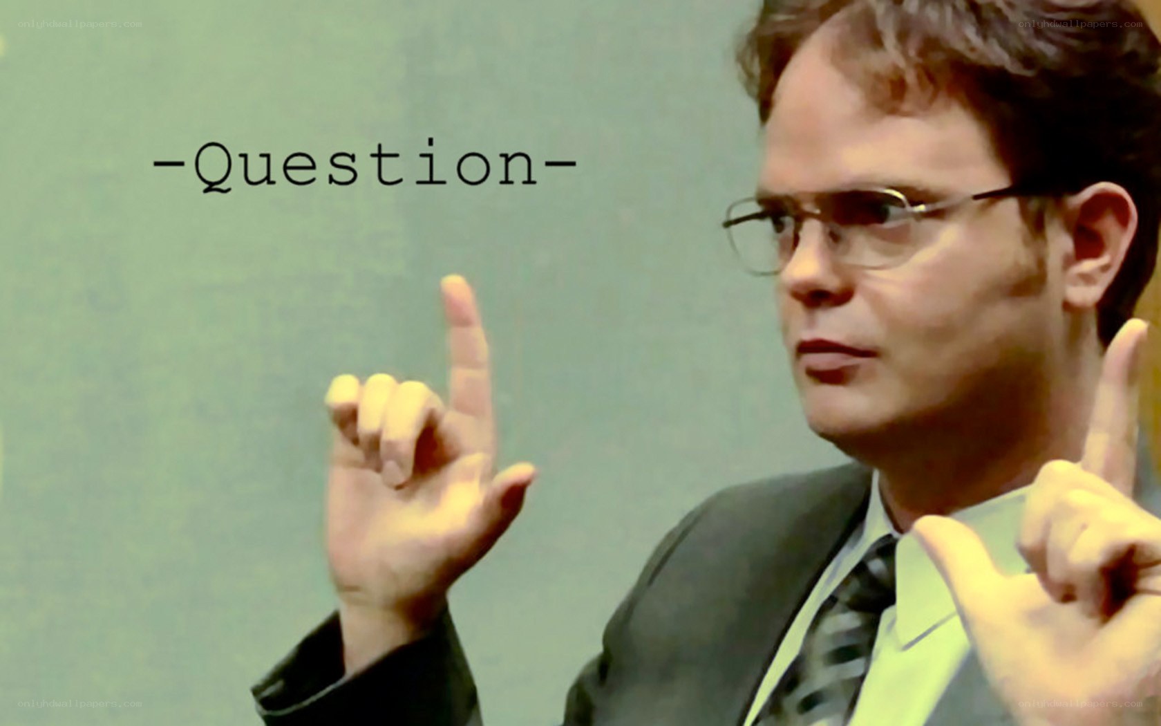 Dwight Schrute asking a question