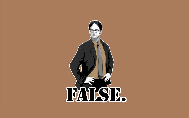 Dwight Schrute with False Text