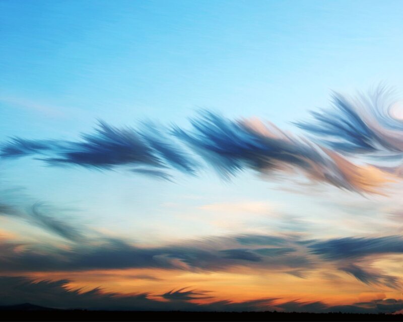 Dynamic sky with swirling clouds
