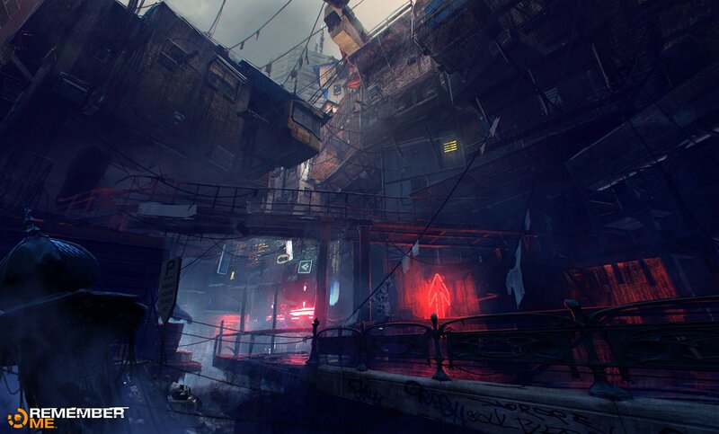 dystopian alleyway scene