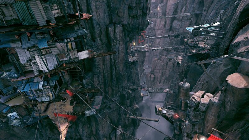dystopian canyon settlement