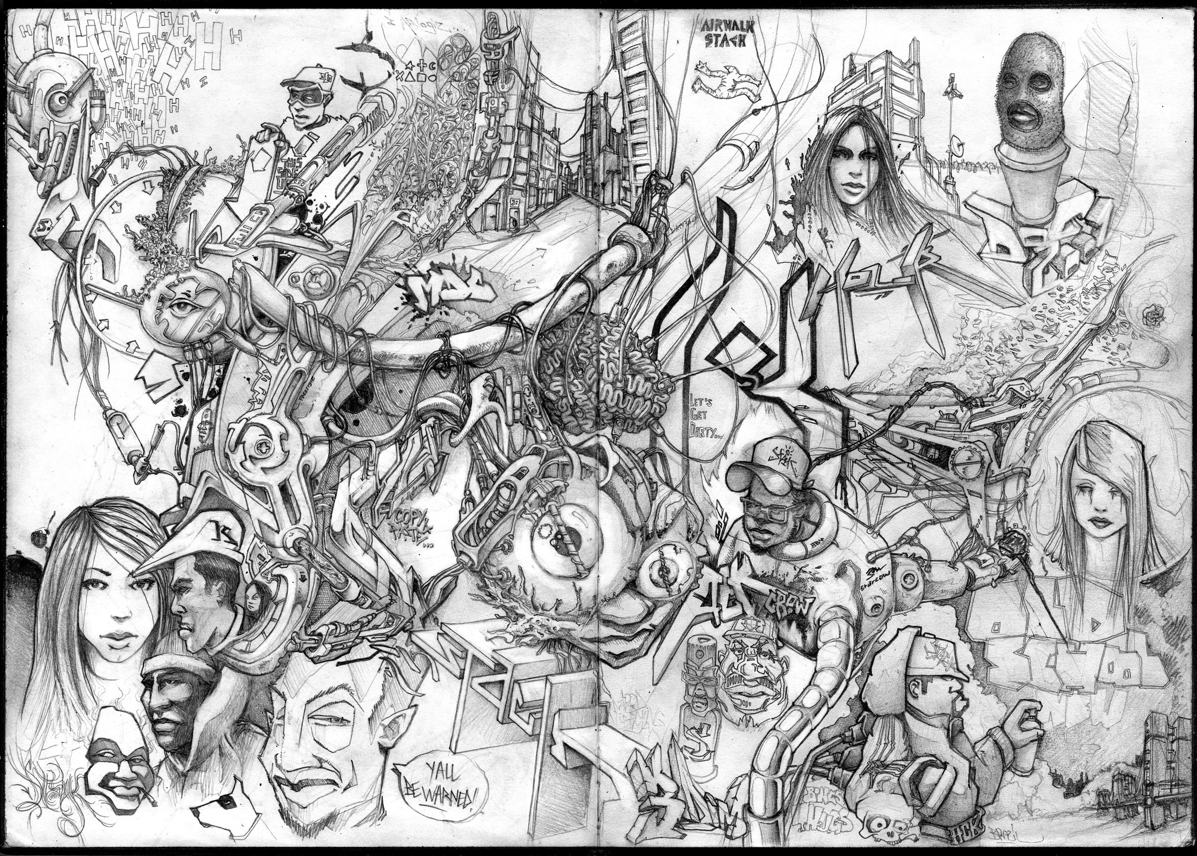 dystopian city collage