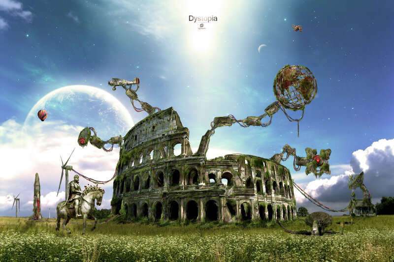 Dystopian Colosseum Scene