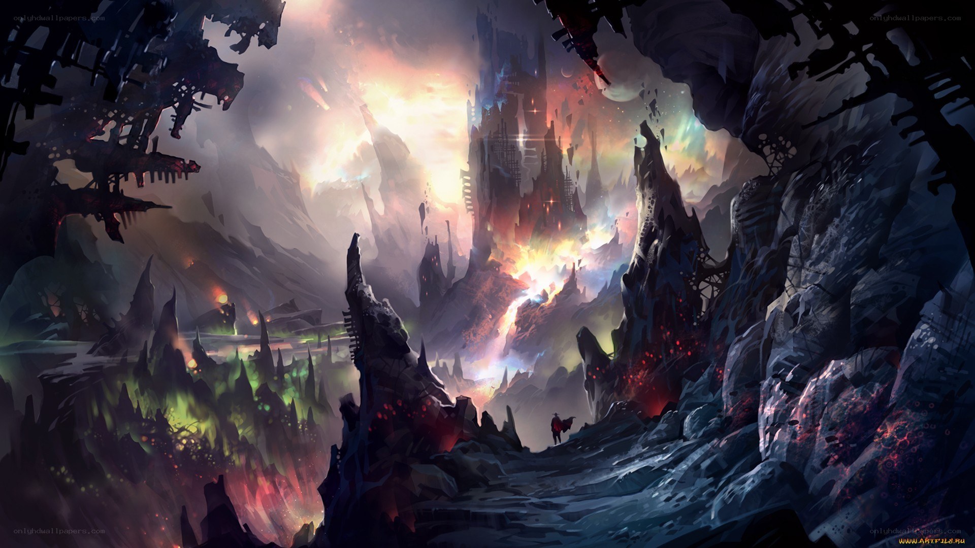dystopian fantasy landscape
