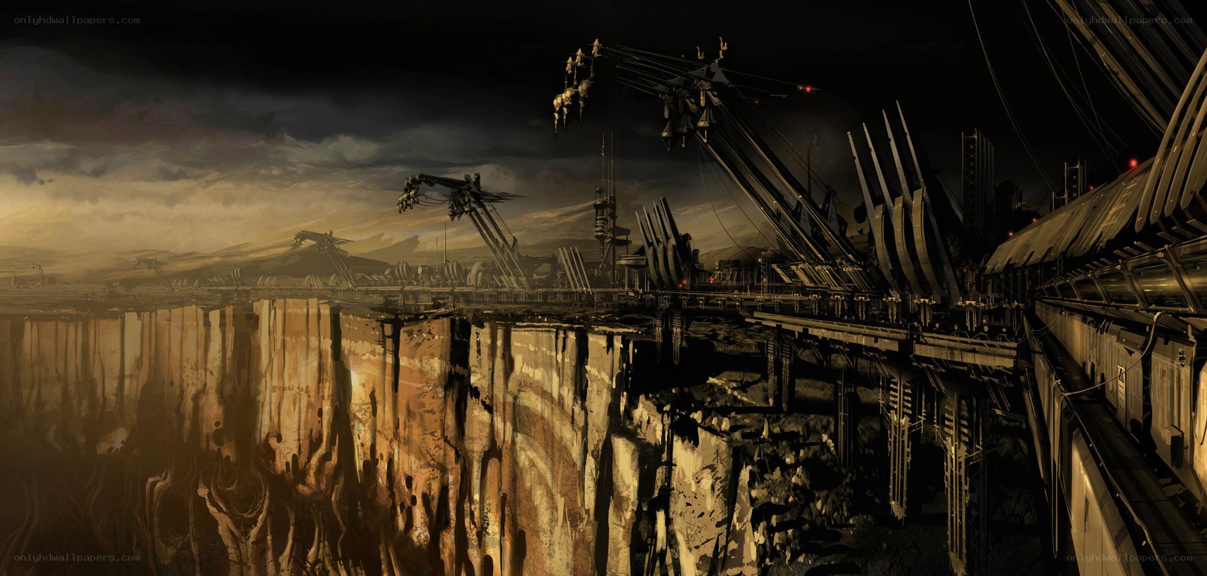 dystopian industrial landscape