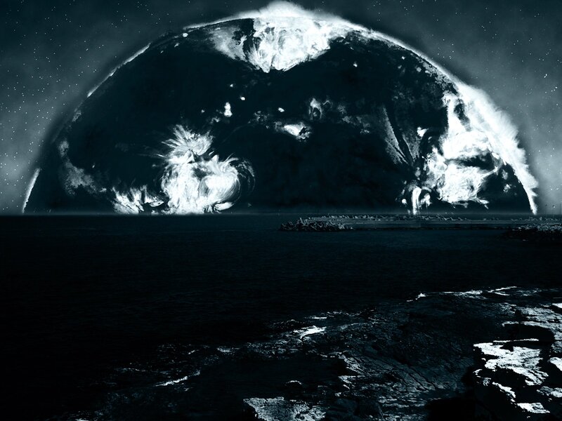 Dystopian planet explosion