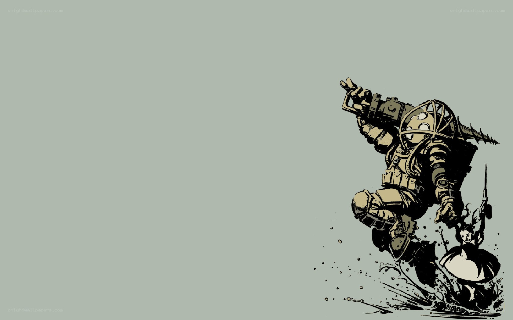 dystopian soldier with drill