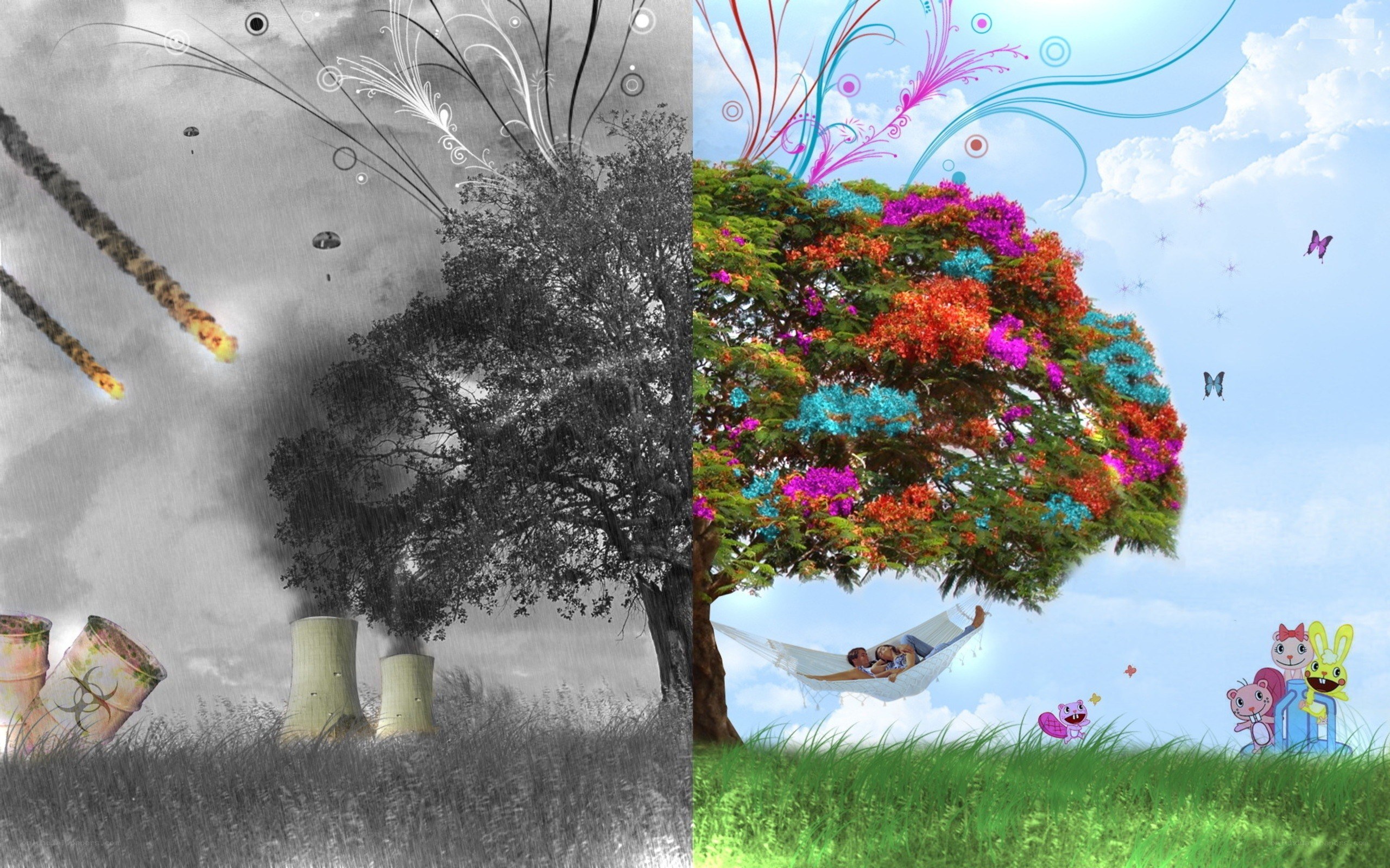 Dystopian vs Utopian Nature
