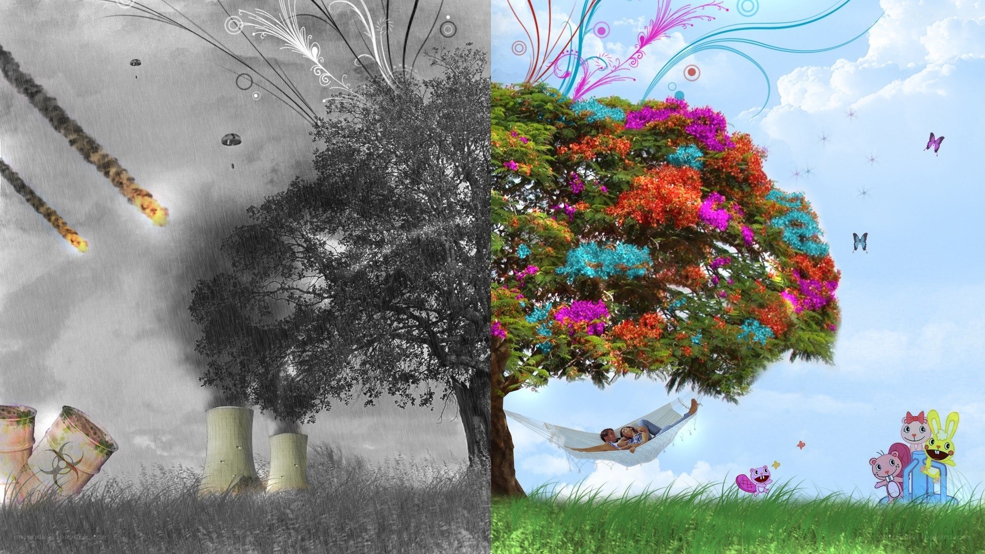 Dystopian vs utopian world
