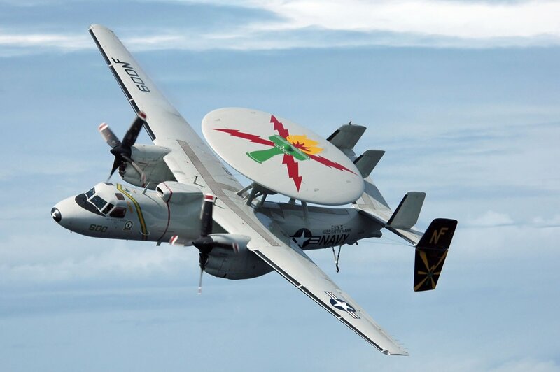 E-2 Hawkeye Aircraft — Gray, Calm