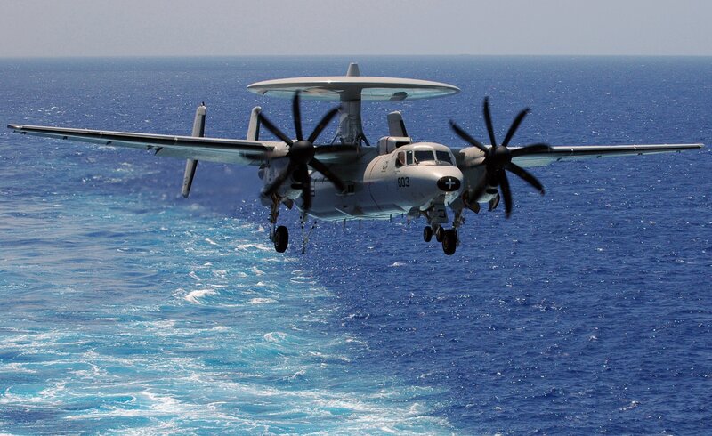 E-2 Hawkeye over ocean