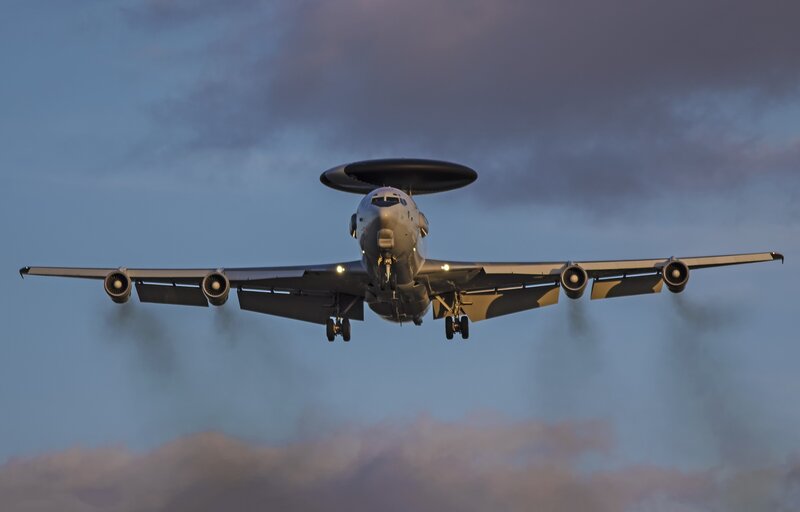 E-3 Sentry Aircraft — Blue, Dramatic