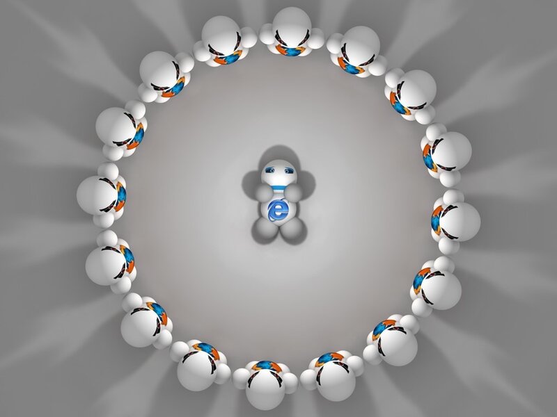 e-brain characters in a circle