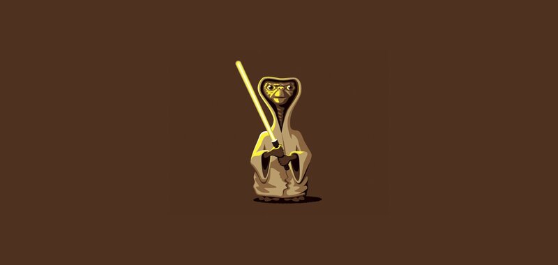 E.T. Holding Lightsaber — Brown
