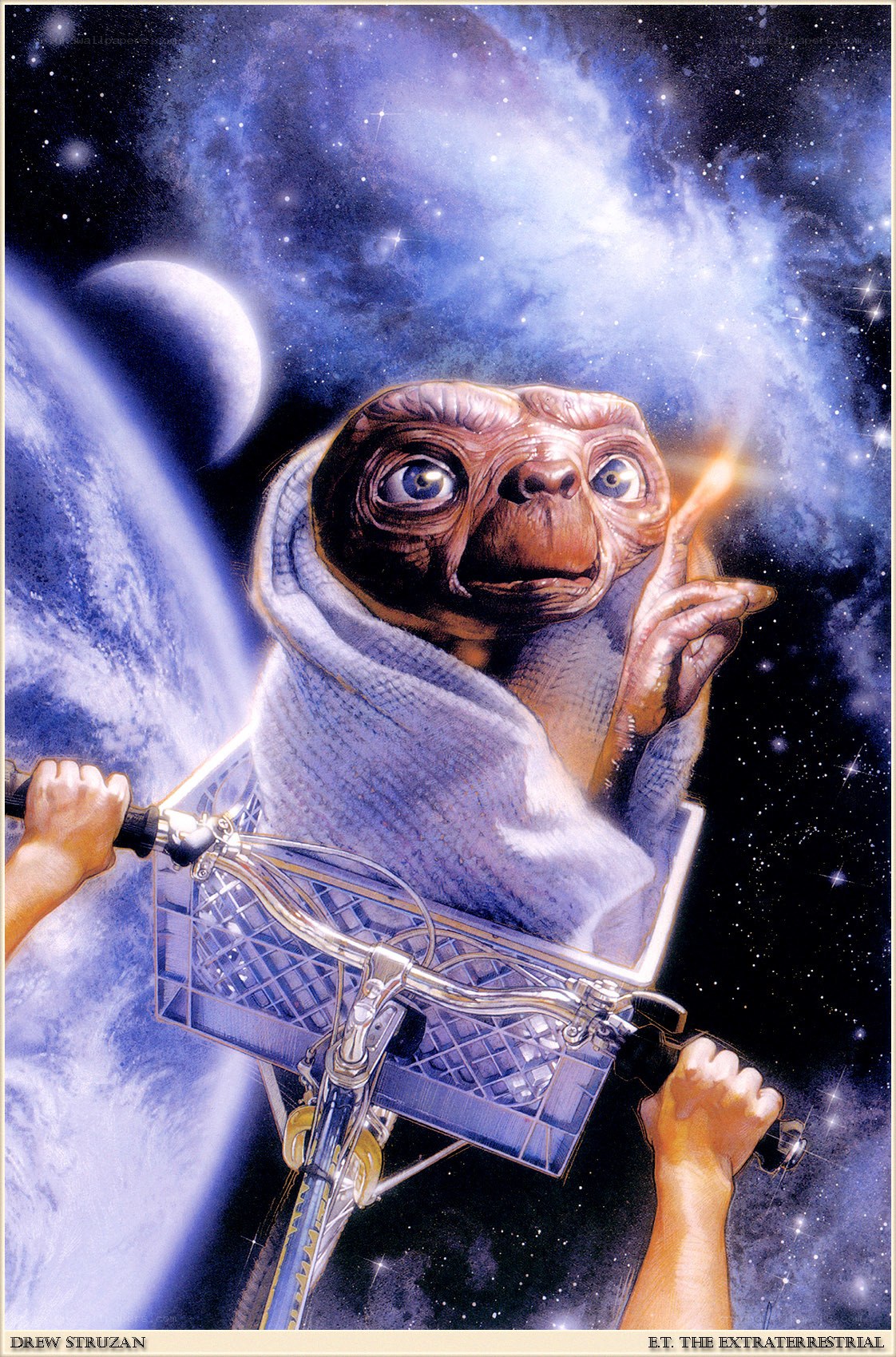 E.T. on a bicycle in space