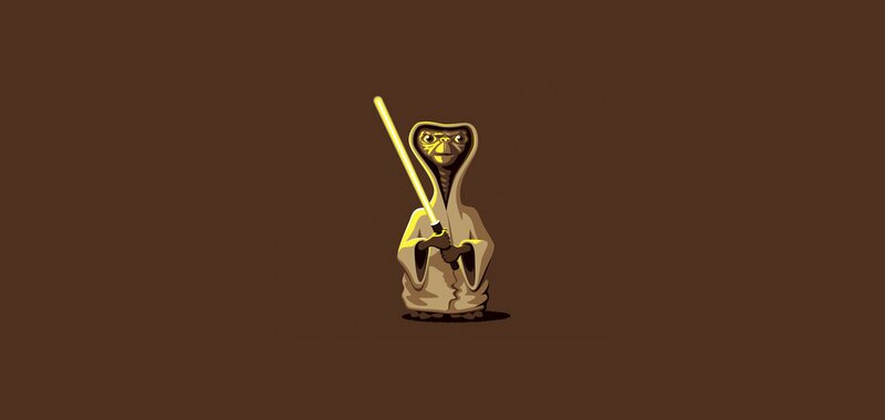 E.T. with Lightsaber — Brown