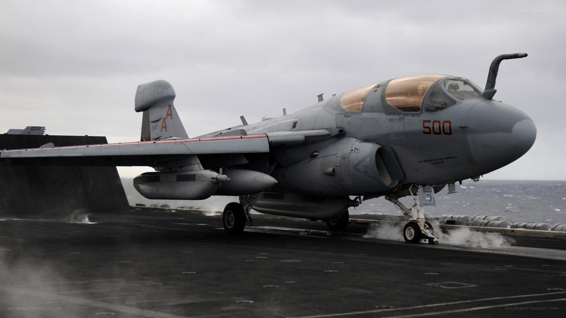 EA-6B Prowler on aircraft carrier