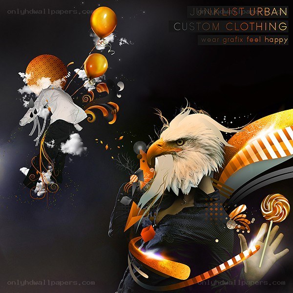 eagle and balloons collage