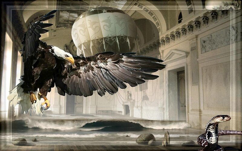 Eagle and snake in grand hall