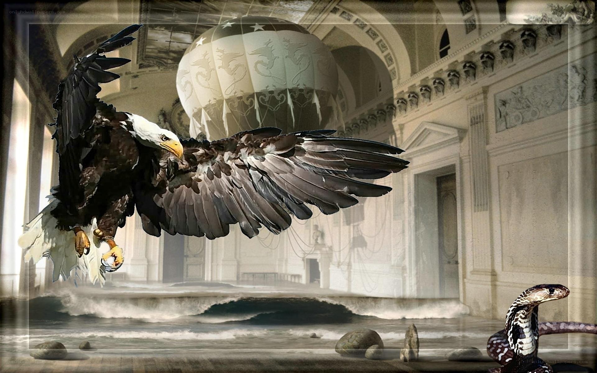 Eagle and snake in grand hall