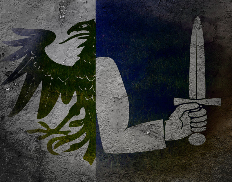 Eagle and sword emblem
