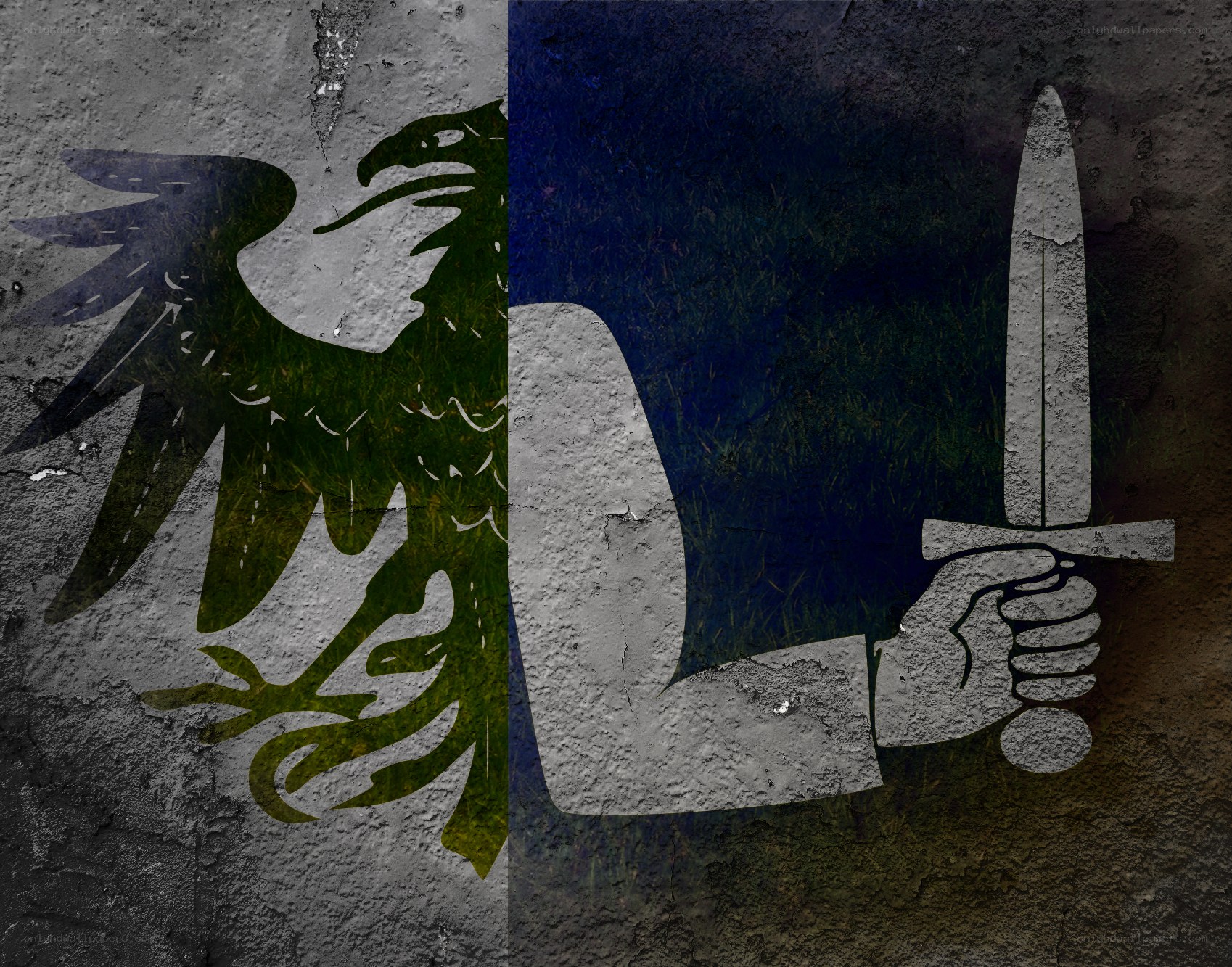 Eagle and sword emblem
