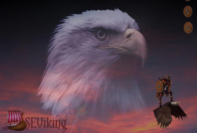 Eagle and Viking Warrior — Purple