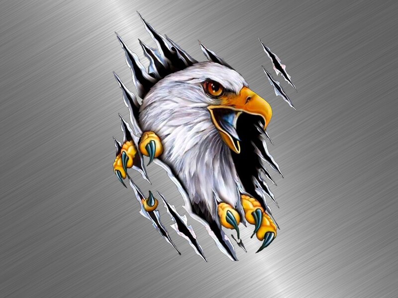 Eagle Breaking Through Metal — Gray