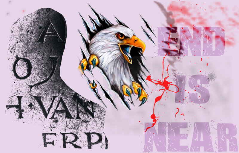 Eagle Breaking Through Surface — Purple