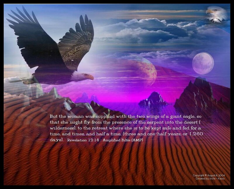 Eagle Flying over Desert — Purple