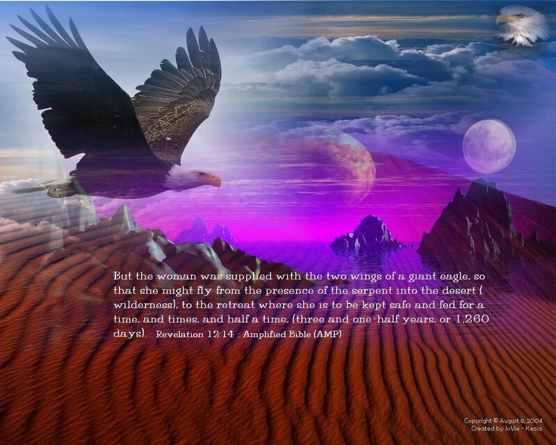 Eagle Flying over Desert