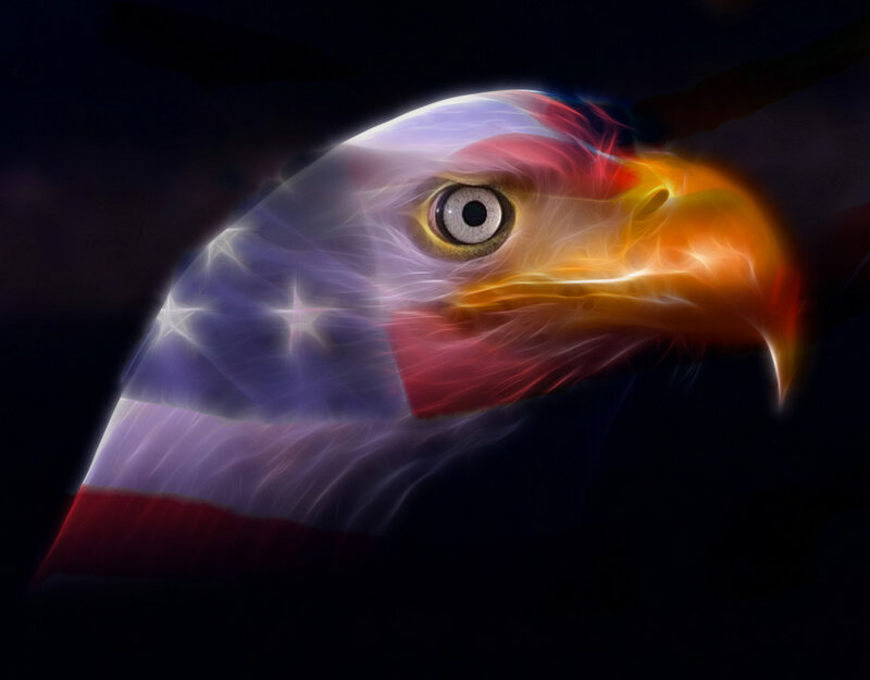 Eagle Head with Flag