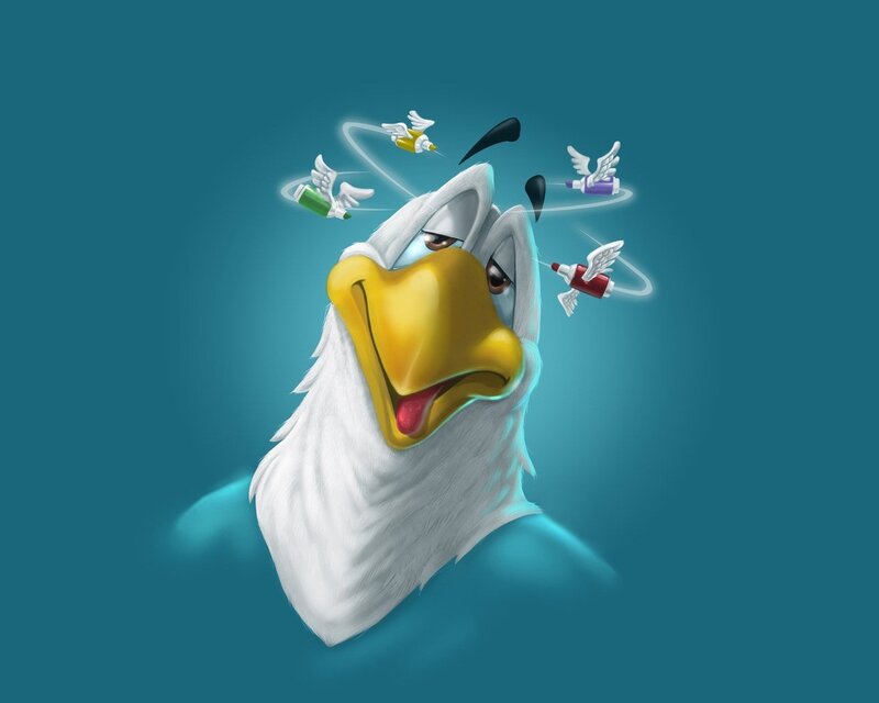 Eagle Head with Flying Tubes — Blue