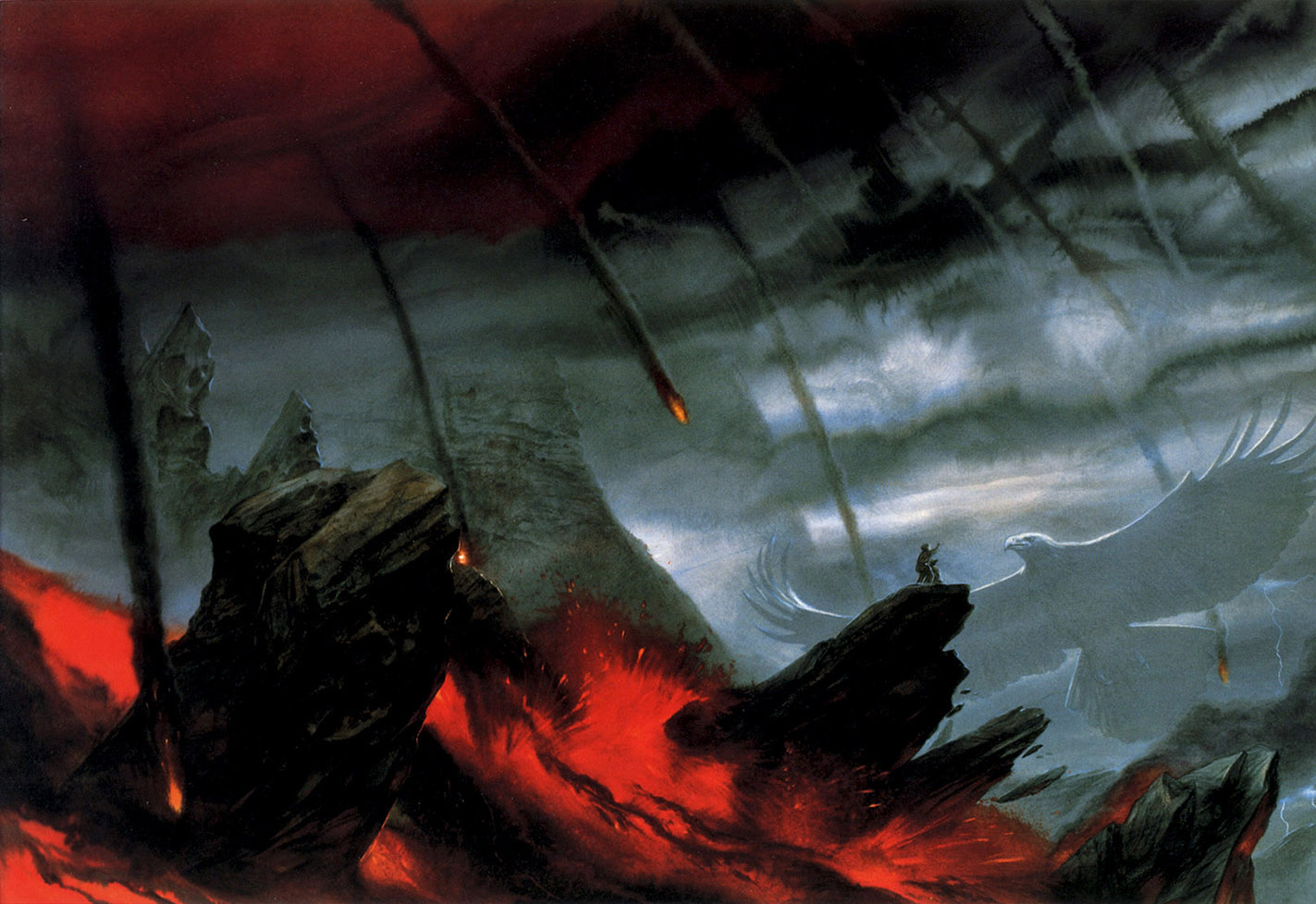 Eagle in a volcanic landscape