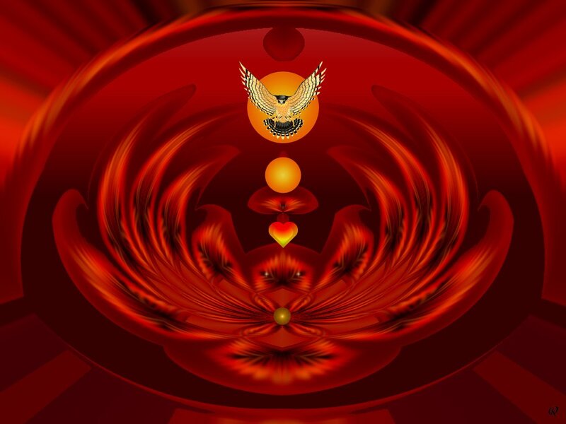 Eagle in Red Vortex