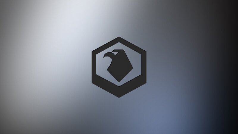 eagle logo in hexagon