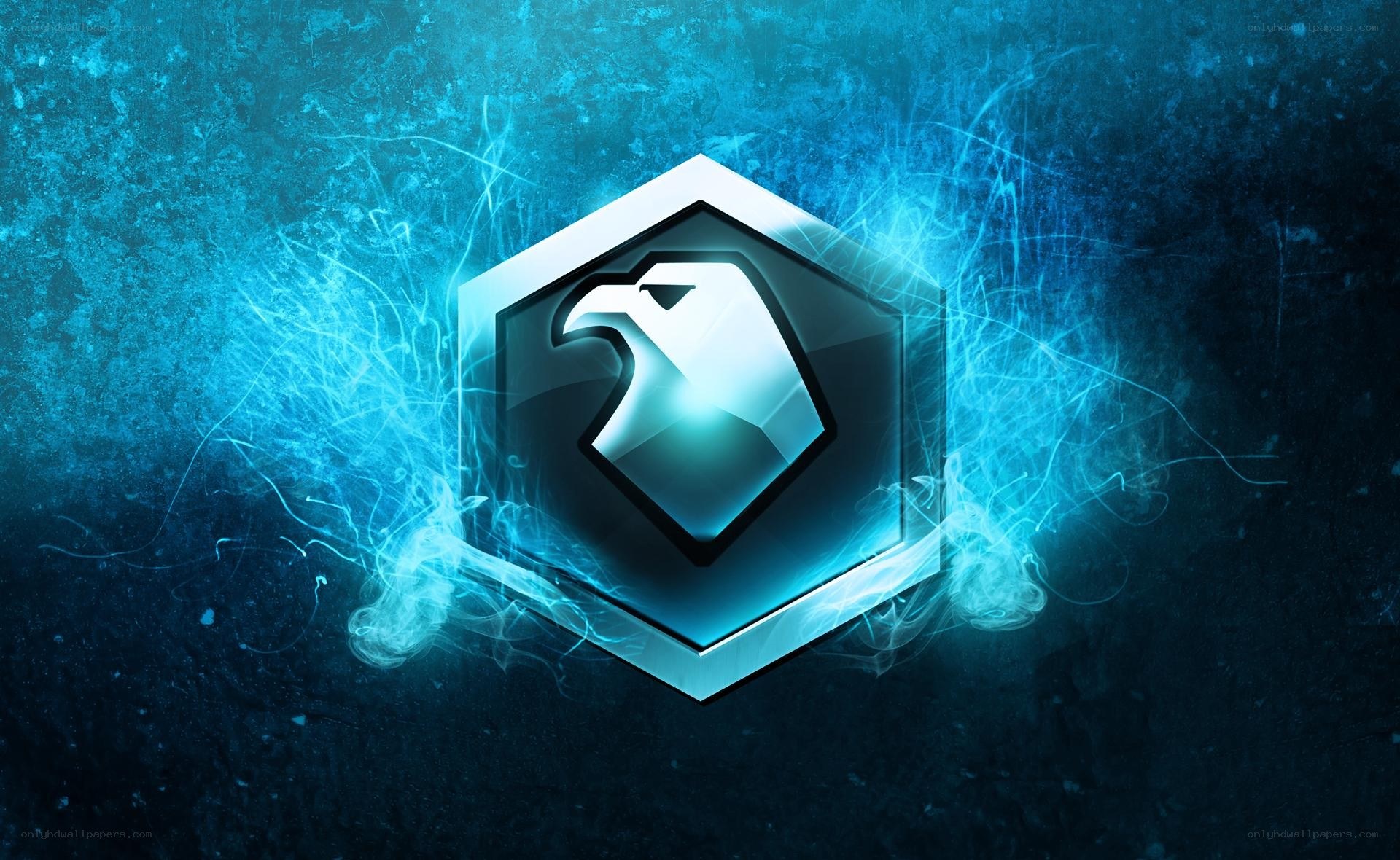 eagle logo with blue energy
