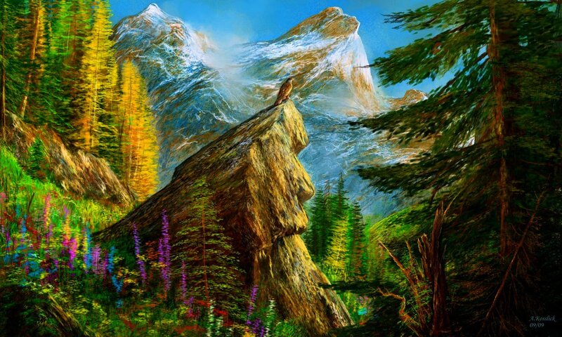 Eagle on a Rock — Green