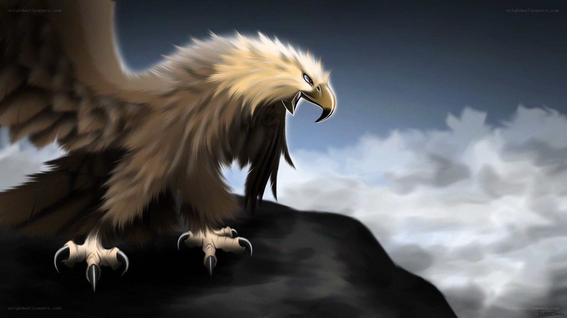 eagle on a rocky peak
