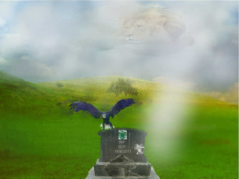 Eagle on Gravestone — Green